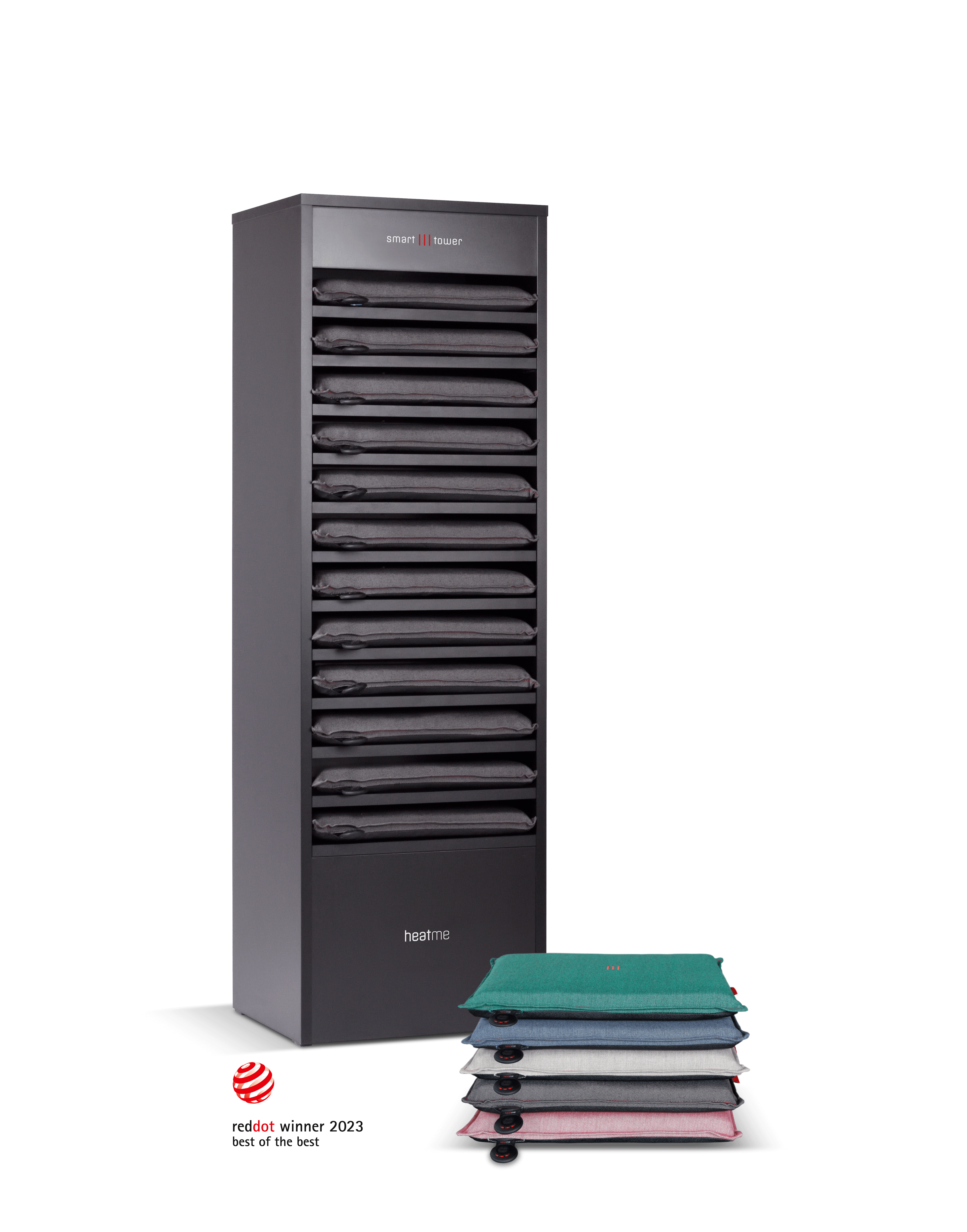 heatme Smart Ladeturm — induktive Ladung für bis zu 10 Kissen